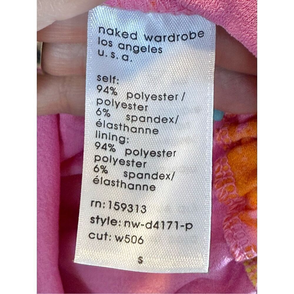 NWOT Naked Wardrobe Cinched Long Sleeve Bright Bodycon Sexy Mini Dress Small - Picture 7 of 11
